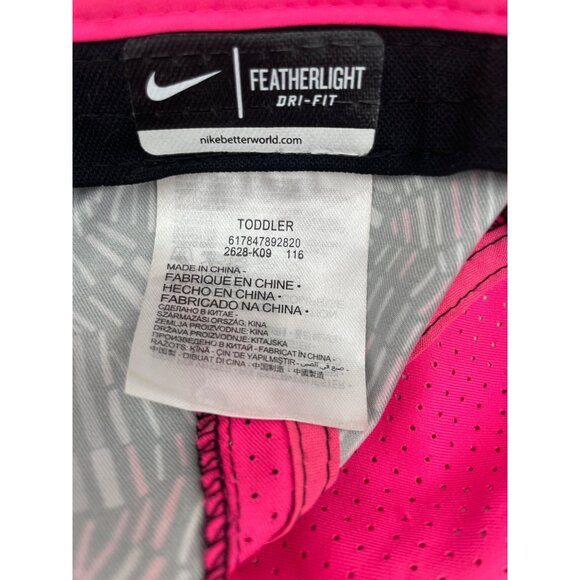 Nike Featherlight Dri-Fit Toddler Cap Rocking Wild Geometric Pink Black Print - Picture 3 of 3